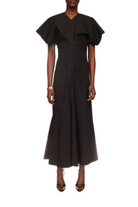 Drape Shoulder Dress - Black