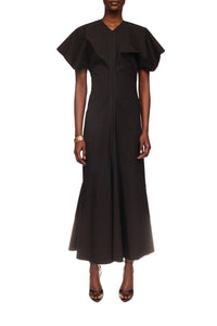 Drape Shoulder Dress - Black