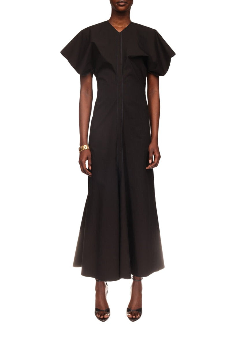 Drape Shoulder Dress - Black