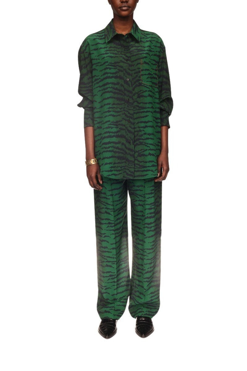 Pyjama Trouser - Tiger Allover - Green/Navy