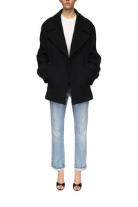 Oversized Pea Coat - Black
