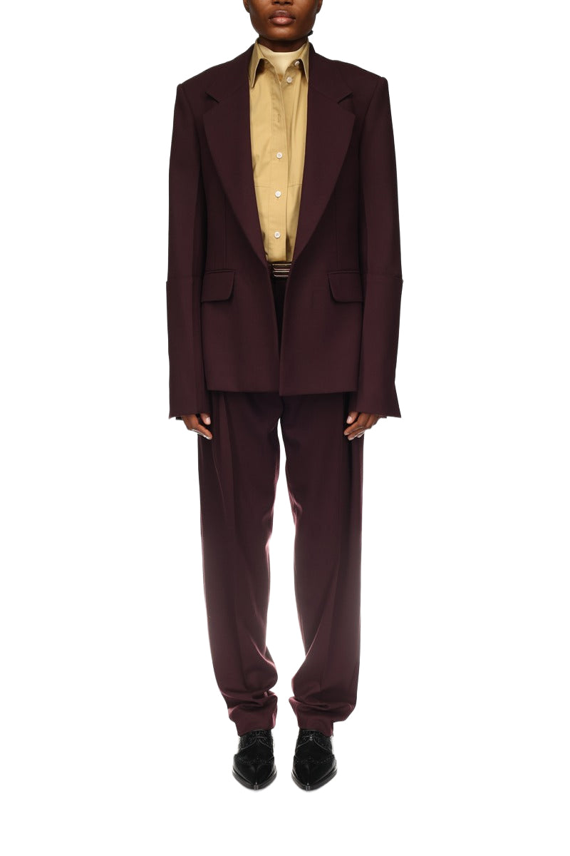 Sleeve Detail Patch Pocket Jacket - Deep Mahogany