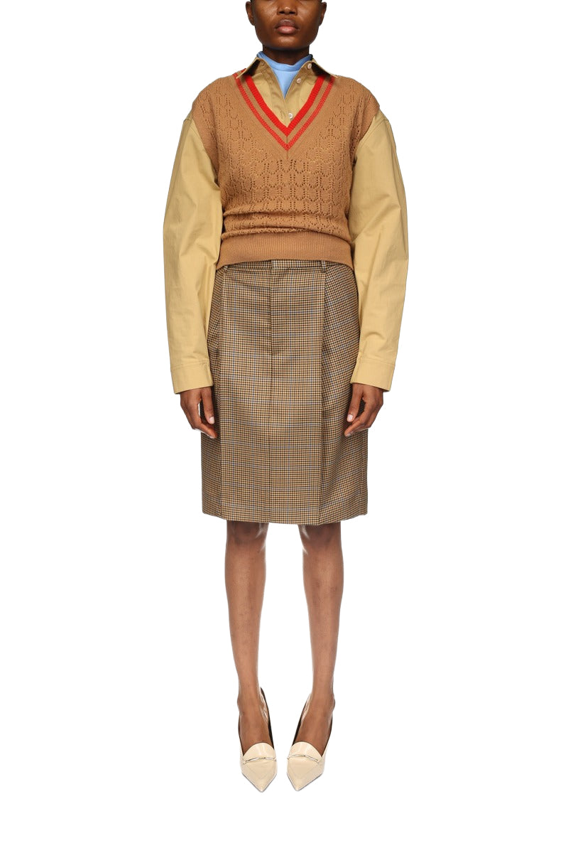 Tailored Utility Skirt - Tobacco/Multi