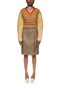 Tailored Utility Skirt - Tobacco/Multi