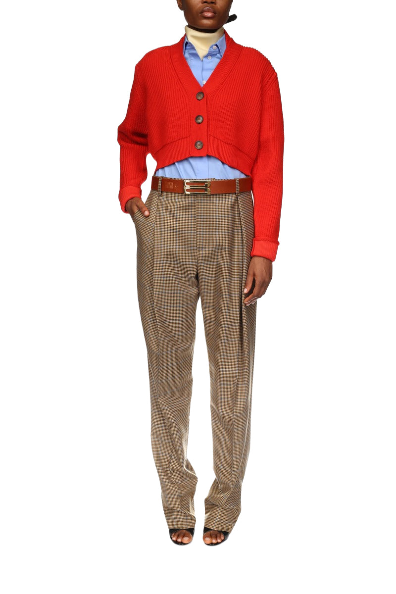 Asymmetric Chino Trouser - Tobacco/Multi
