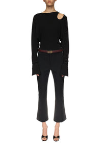 Twist Detail Jersey Top - Black
