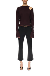 Twist Detail Jersey Top - Deep Mahogany