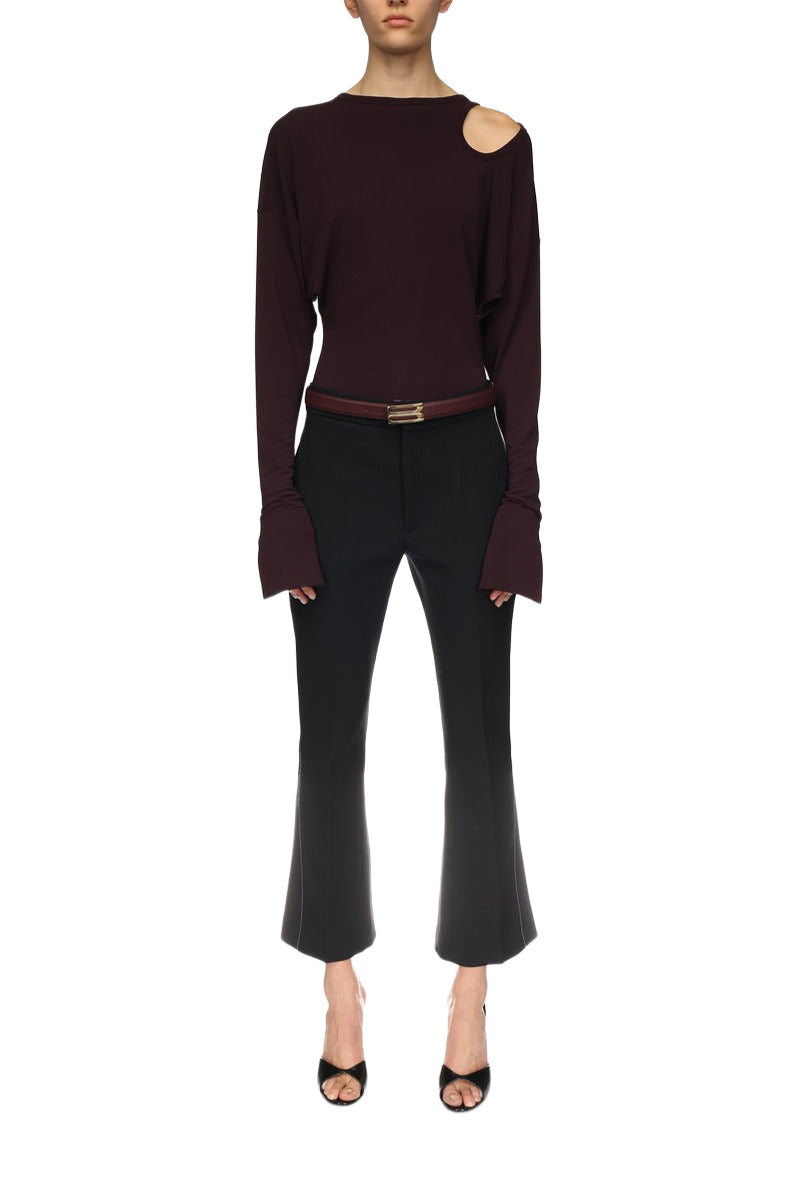 Twist Detail Jersey Top - Deep Mahogany