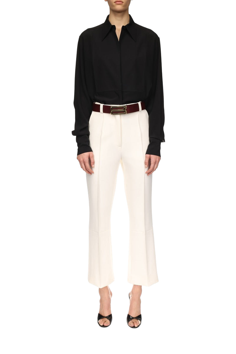 Cropped Kick Trouser - Ivory