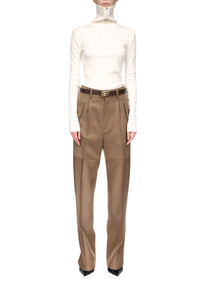 Pocket Detail Panelled Trouser - Bark