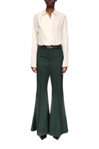 Wide Leg Kick Trouser - Seaweed