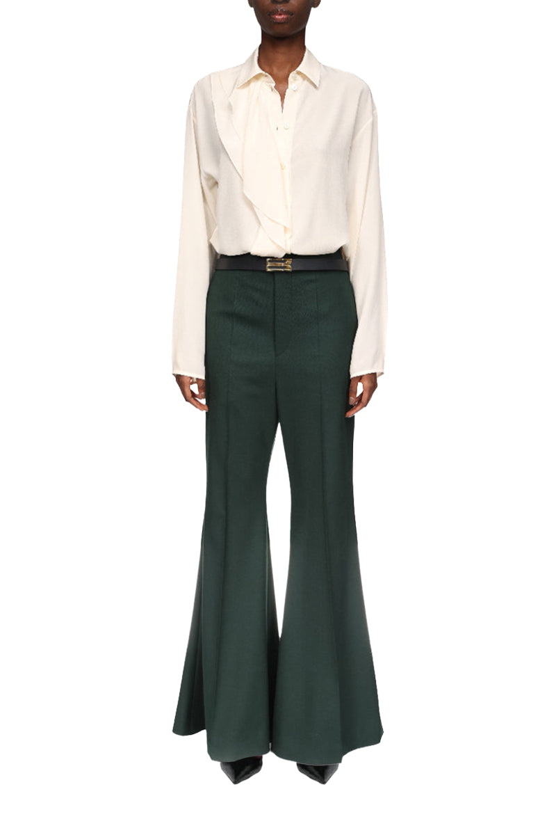 Wide Leg Kick Trouser - Seaweed