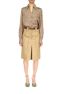 Patch Pocket Midi Skirt - Camel