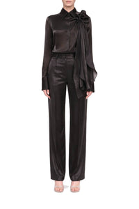 Tie Neck Blouse - Black