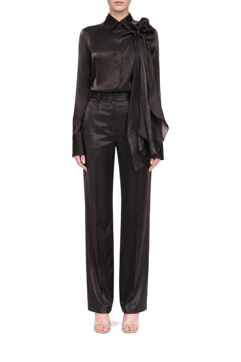 Tie Neck Blouse - Black