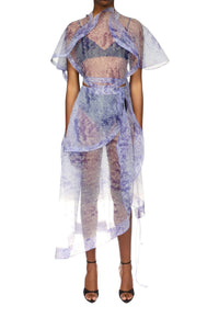 Asymmetric Circle Skirt - Shell Texture - Lavender