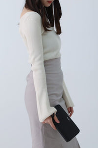 Portefeuille zippé en cuir - Black