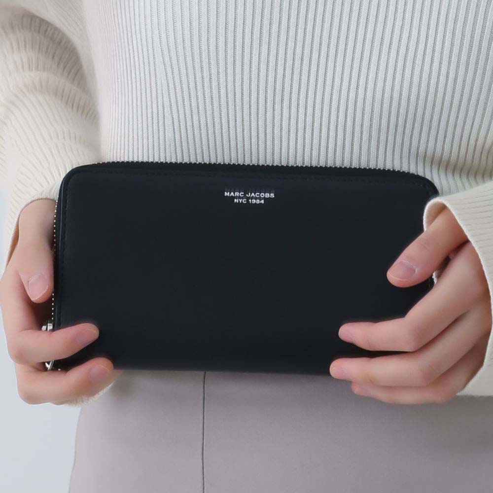 Portefeuille zippé en cuir - Black