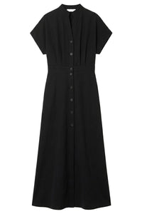 Robe longue à col V - Noir