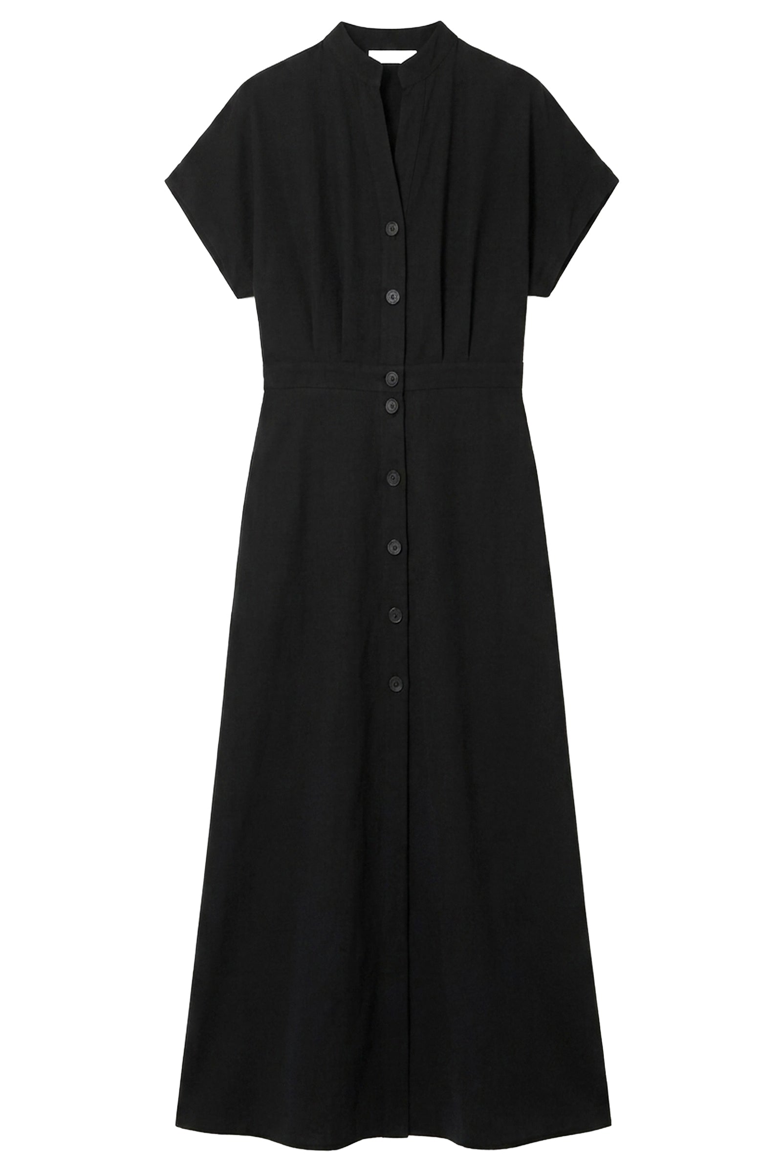 Robe longue à col V - Noir