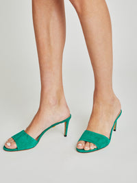 6qty NEW / Mules Ines 70 en cuir suédé - Green