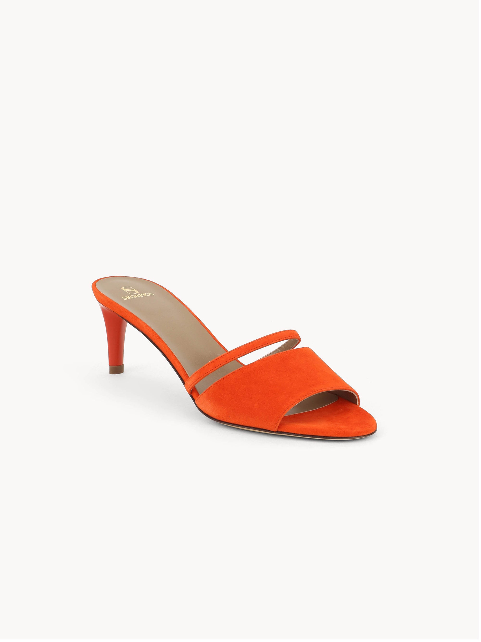 14qty NEW / Mules Ines 70 en cuir suédé - Orange