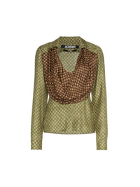 Chemise Saabi à col plongeant en soie mélangée - Green