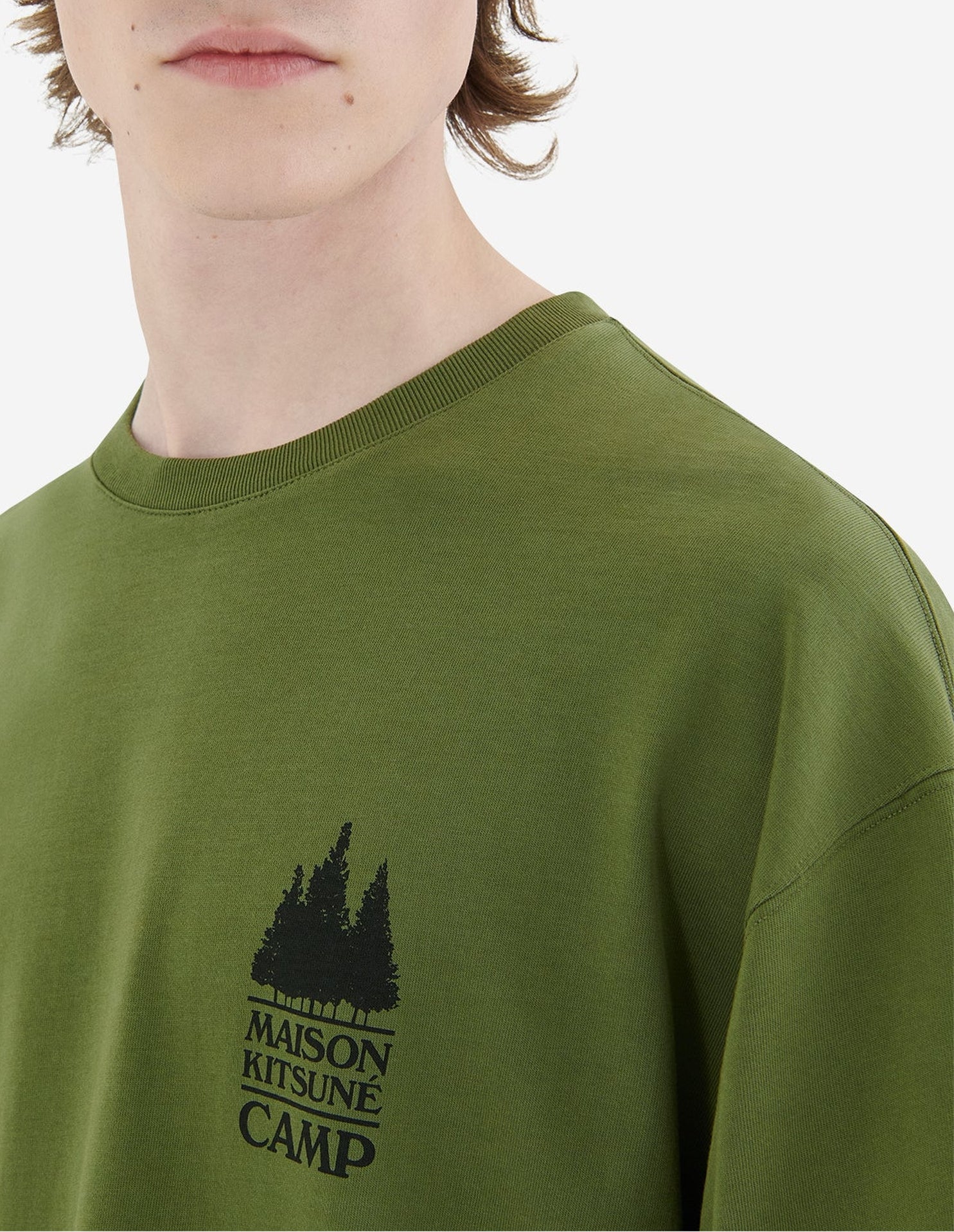 T-shirt coupe large avec impression - Dark Khaki
