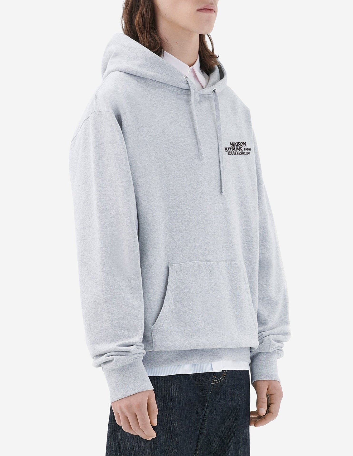 Sweat à capucheoversize avec impression - Grey Melange