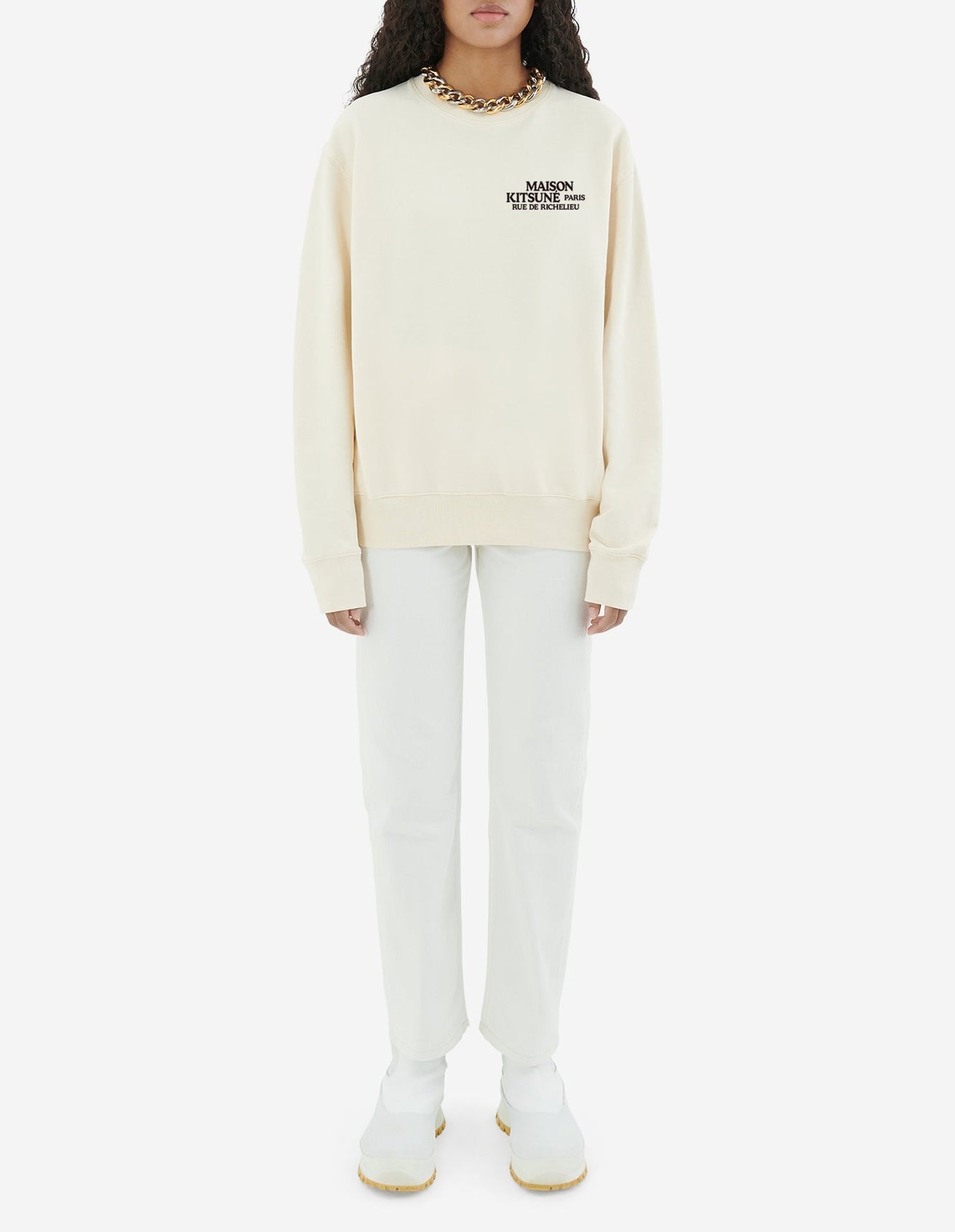 Sweatshirt oversize avec inscription - Ecru