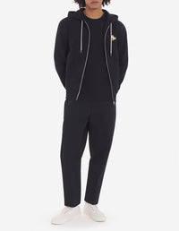 Sweat à capuche zippé avec écusson - Black