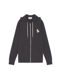 Sweat à capuche zippé avec écusson - Black
