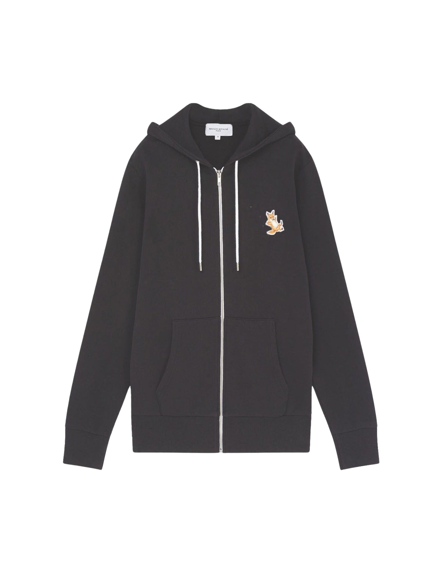 Sweat à capuche zippé avec écusson - Black