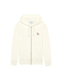 Sweat à capuche zippé avec écusson - Ecru