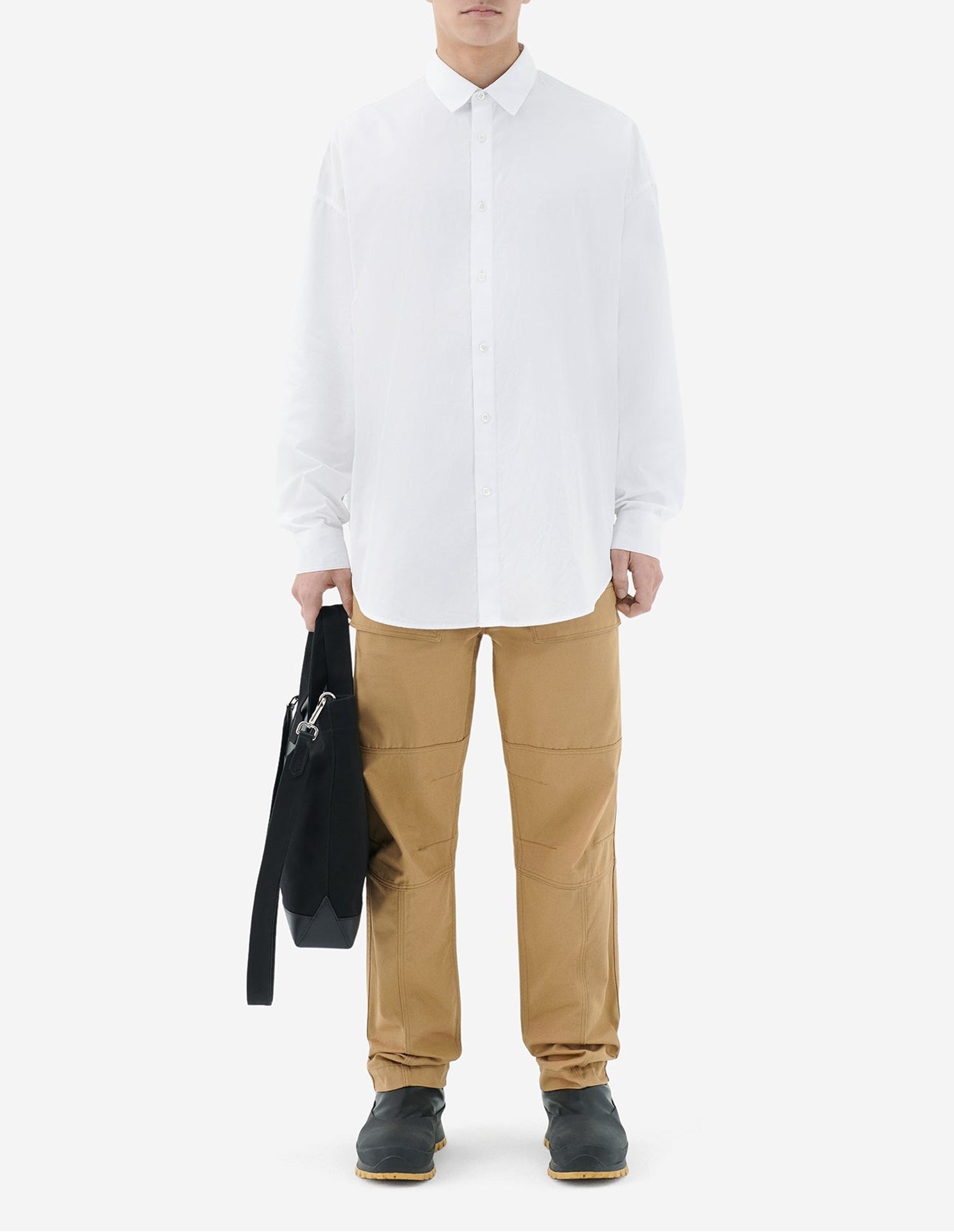 Chemise oversize avec écusson - White
