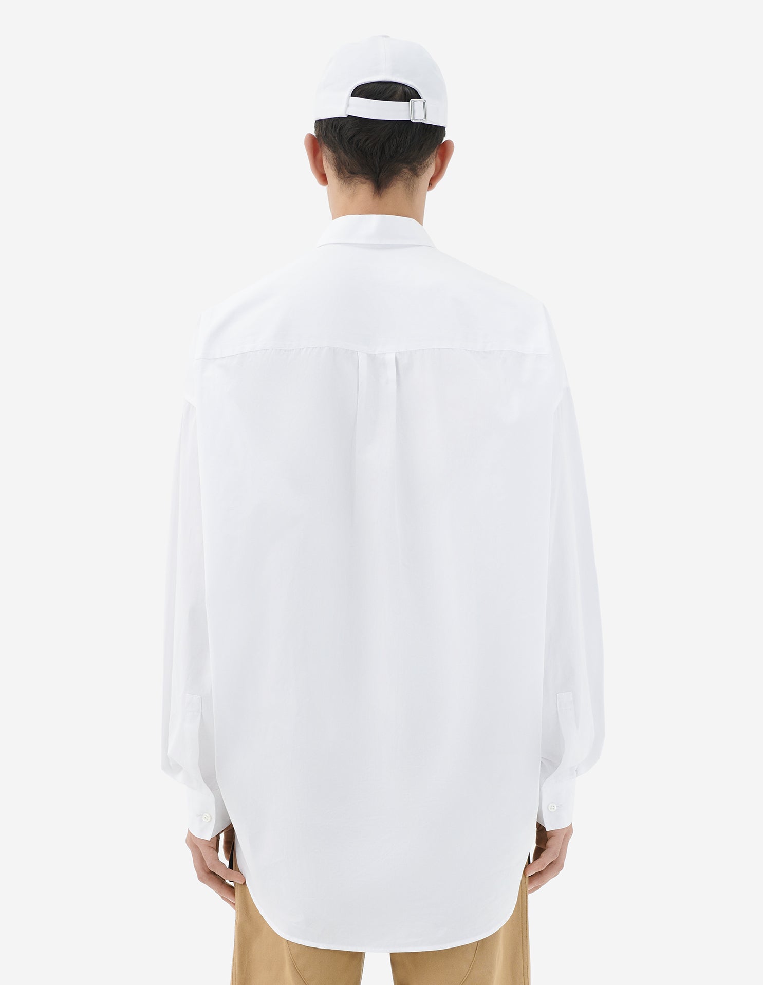 Chemise oversize avec écusson - White