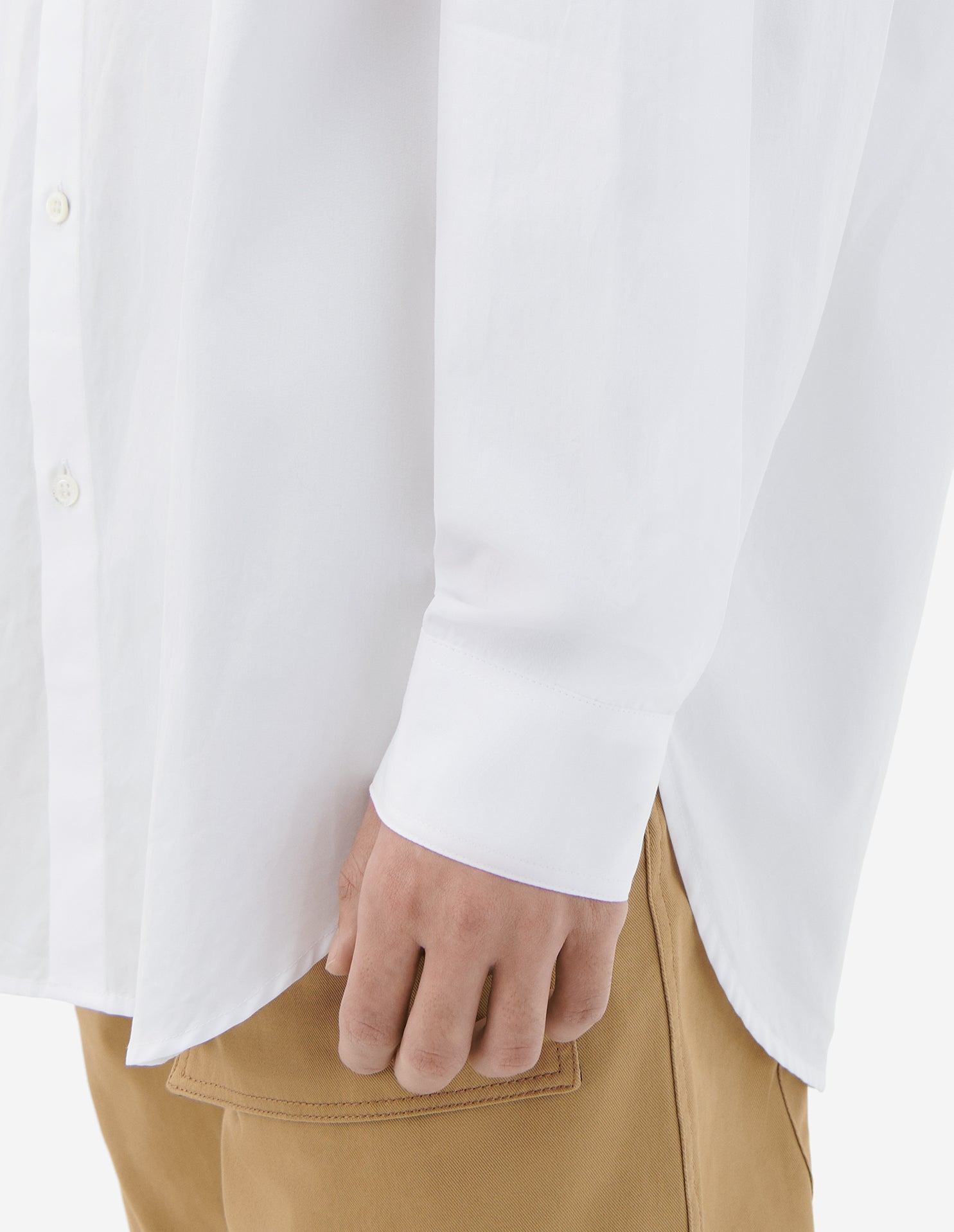 Chemise oversize avec écusson - White