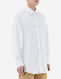 Chemise oversize avec écusson - White