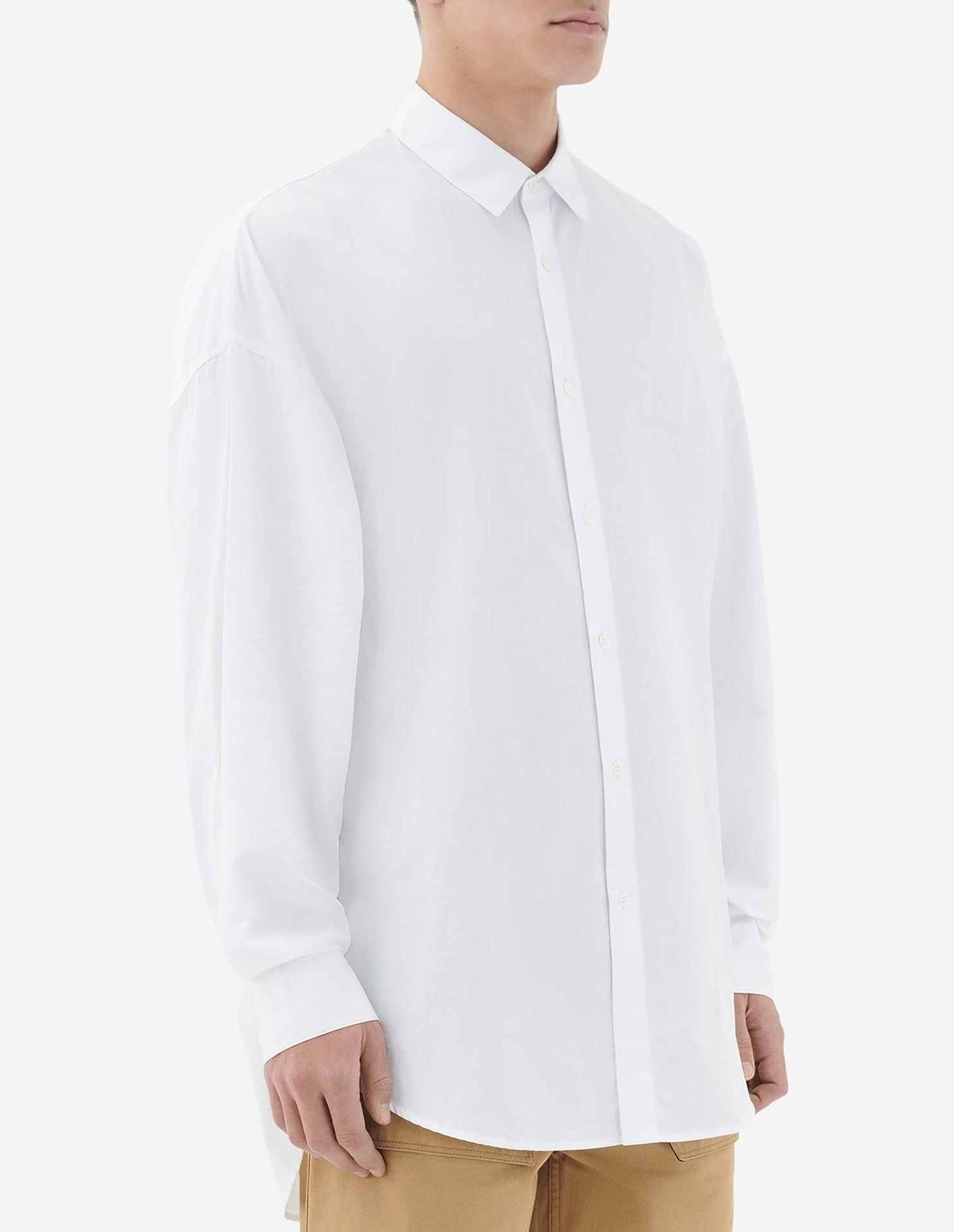 Chemise oversize avec écusson - White