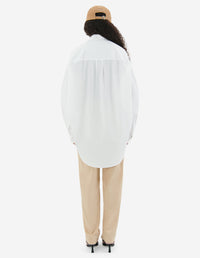 Chemise oversize avec écusson - White