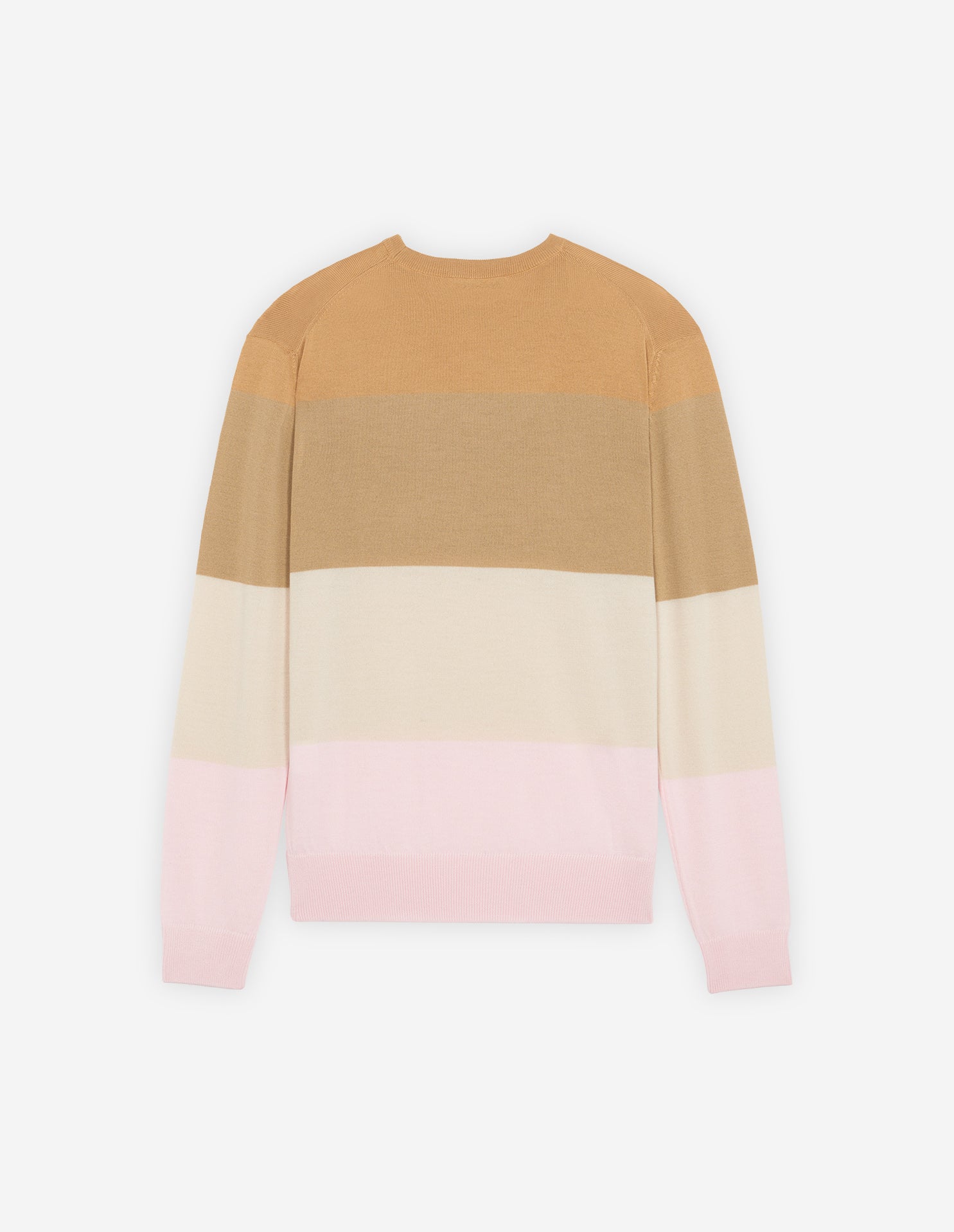 Pull rayé à manches longues avec écusson en laine - Camel Stripes