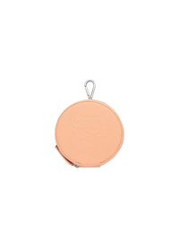 Porte-monnaie rond avec embossage en cuir - Peach