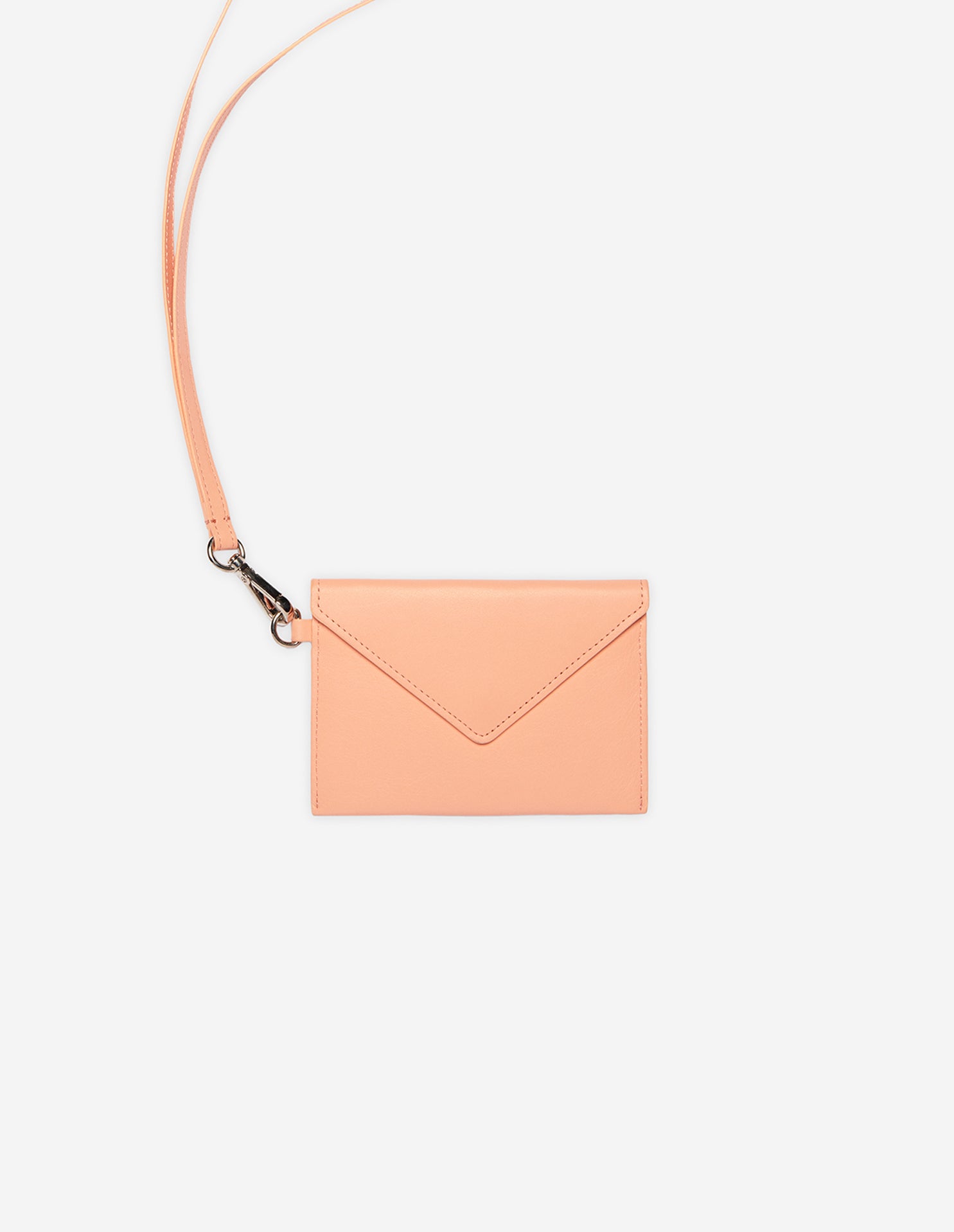 Leather shoulder wallet - Peach