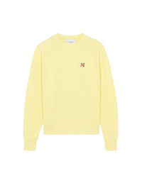 Sweatshirt à col rond ajusté avec écusson - Light Yellow