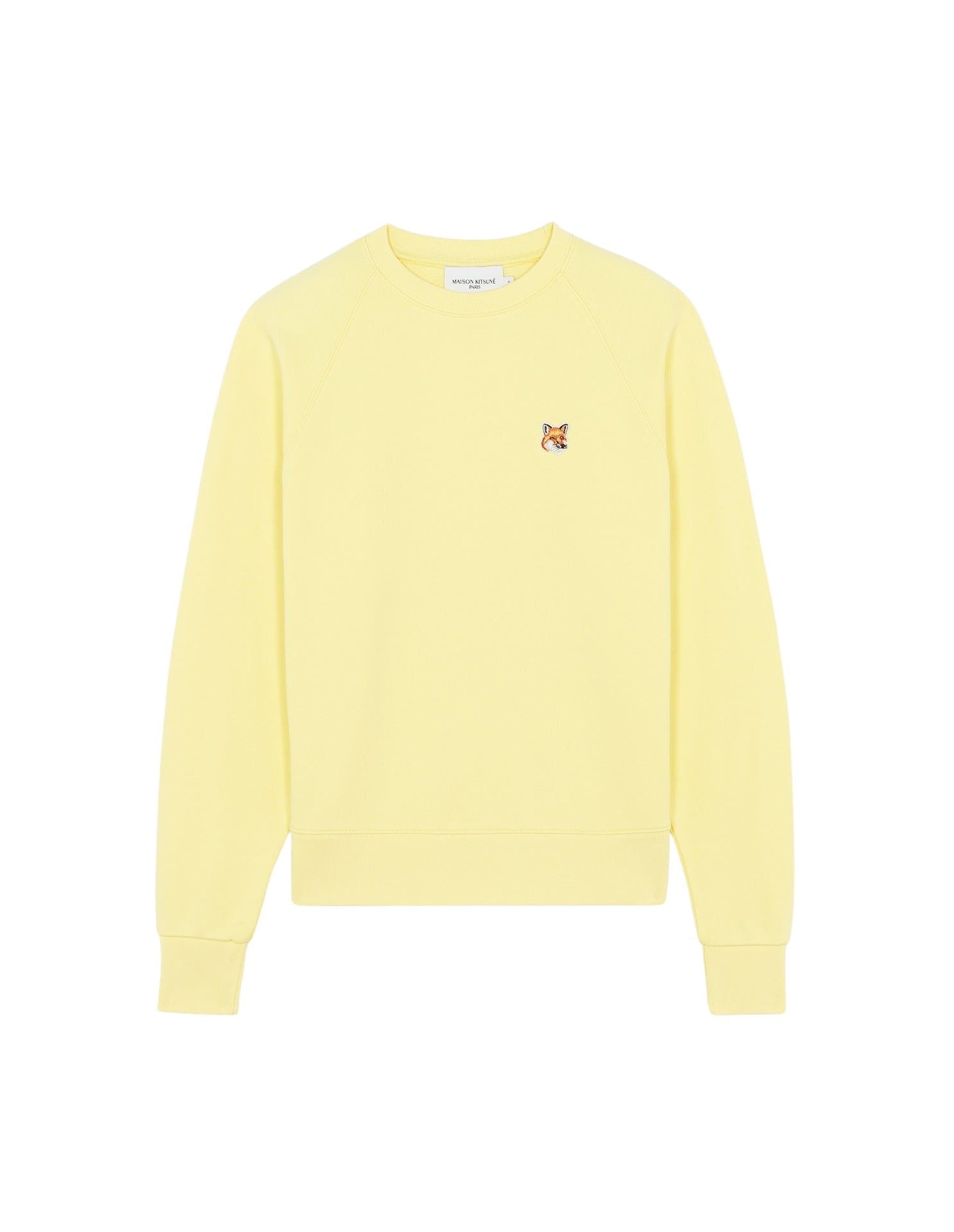 Sweatshirt à col rond ajusté avec écusson - Light Yellow