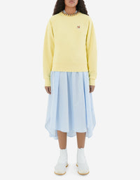 Sweatshirt à col rond ajusté avec écusson - Light Yellow
