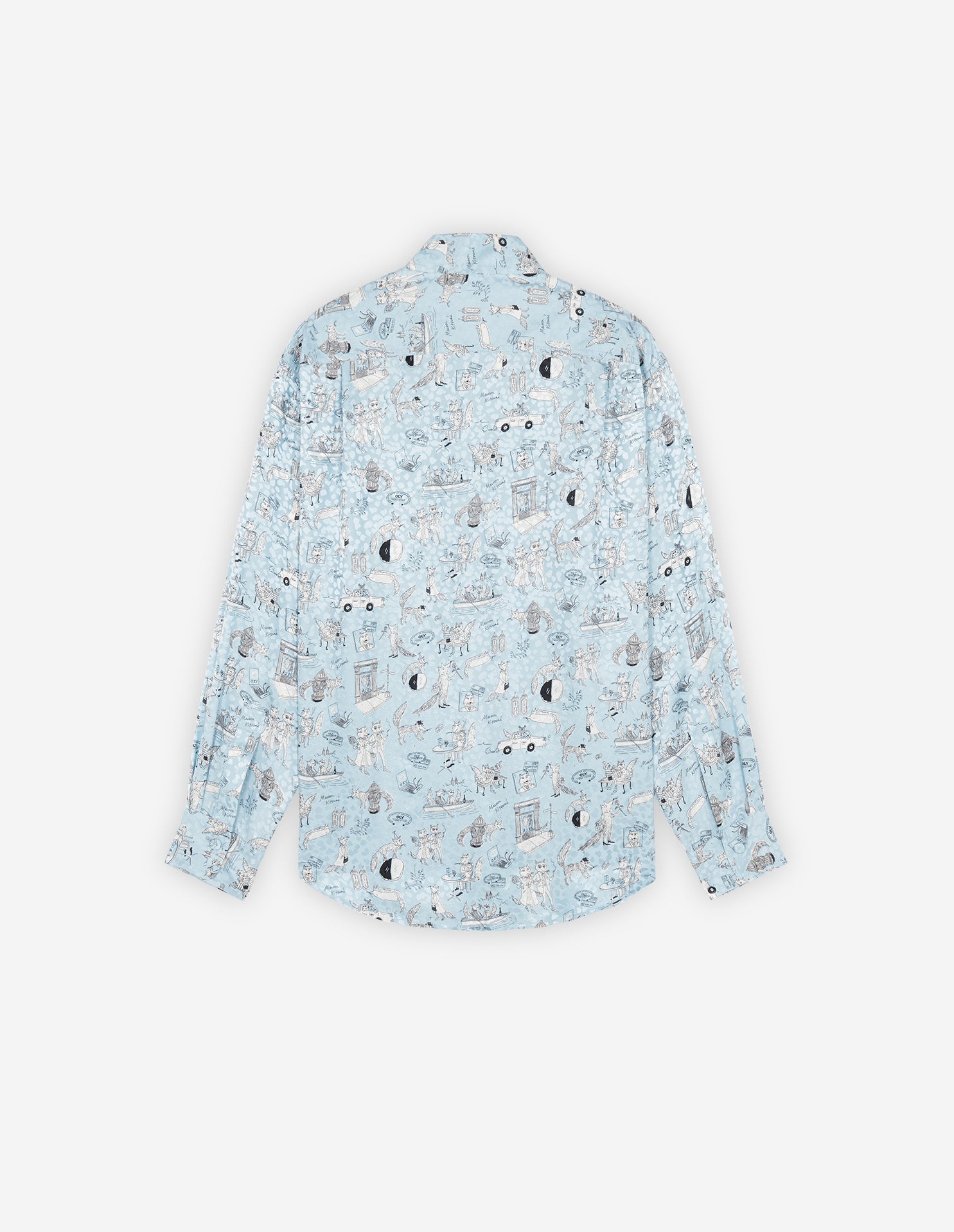 Maison Kitsuné x Olympia Le-Tan silk shirt - Baby Blue Design