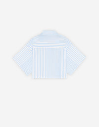 Chemise oversize courte rayée - Sky Blue Stripes