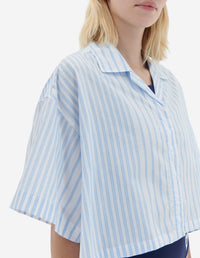 Chemise oversize courte rayée - Sky Blue Stripes