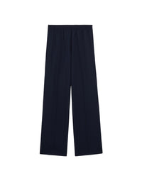 Pantalon évasé à taille élastiquée en laine - Dark Navy